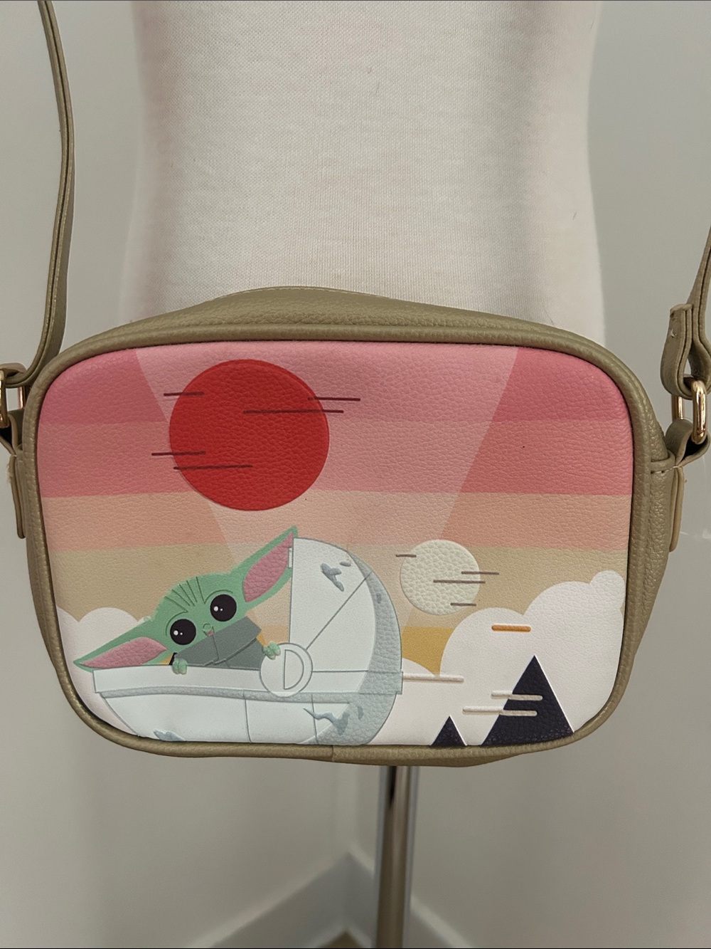 Star Wars Gold Vegan Leather The Child Grogu Character Crossbody Bag